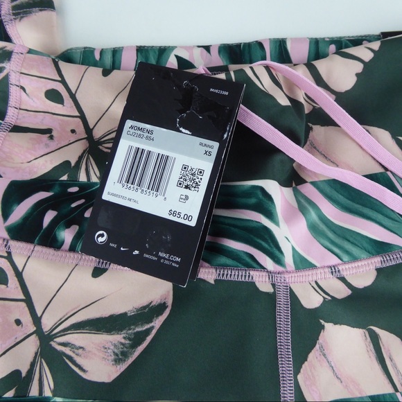 Nike Dri-Fit High Rise Cropped Tight Fit Leggings Running Tights Botanical NWT - Picture 2 of 8